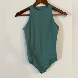 PINK Victoria's Secret High Neck Seafoam Green Bodysuit